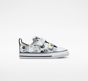 White / Black / Grey Kids' Converse Chuck Taylor All Star Easy-On Raccoons Canvas Shoes | PQI-209438