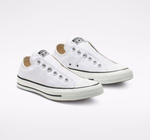 White / Black / White Men's Converse Chuck Taylor All Star Slip Canvas Shoes | ELC-725614
