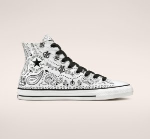 White / Black / White Women's Converse CONS Chuck Taylor All Star Pro BACA Canvas Shoes | RDX-510294