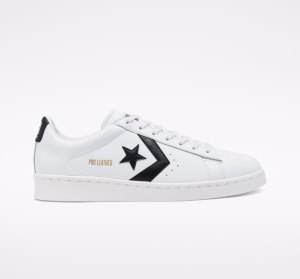 White / Black / White Women's Converse OG Pro Leather Low Tops | FPQ-829347