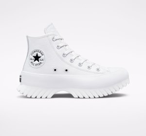 White / Black Women's Converse Chuck Taylor All Star Lugged 2.0 Leather Platform Shoes | FJG-084732