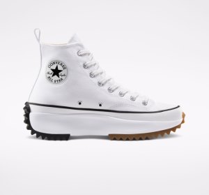 White / Black Women's Converse Run Star Platform Shoes | GTW-712436