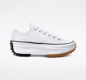 White / Black Women's Converse Run Star Platform Low Tops | UPX-450127