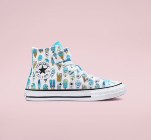 White / Blue / Light Green Kids' Converse Chuck Taylor All Star Easy-On Frozen Treats Canvas Shoes | XRJ-827061