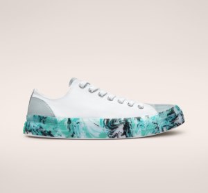 White / Grey / Turquoise Women's Converse Chuck Taylor All Star CX Marbled Low Tops | NQR-734520