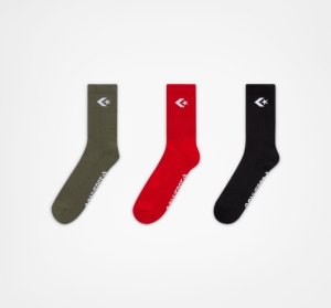 White Men's Converse 3-Pack Classic Star Chevron Socks | WVH-085349