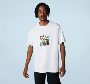 White Men's Converse Nature Wordmark Graphic T Shirts | AUD-638017