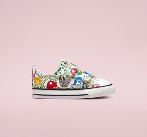 White / Multicolor / Black Kids' Converse Chuck Taylor All Star Easy-On Multicolored Animals Canvas Shoes | HOM-250673