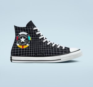 White / Multicolor / Brown Women's Converse Chuck Taylor All Star Grid High Tops | BDE-714580