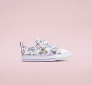 White / Purple Kids' Converse Chuck Taylor All Star Easy-On Unicorns Canvas Shoes | EVB-342185