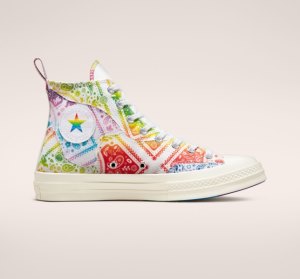 White / Red Women's Converse Chuck 70 Pride Canvas Shoes | OPS-015629