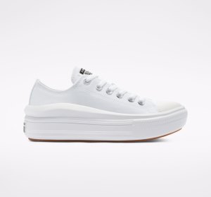 White / White / White Women's Converse Chuck Taylor All Star Move Platform Low Tops | SEU-804592