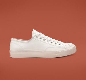 White / White / White Women's Converse Jack Purcell Leather Low Tops | MKE-015462