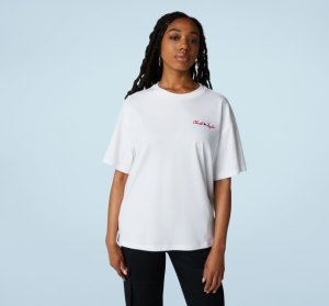 White Women's Converse All Star Oversized T Shirts | FCW-175934