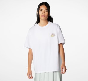 White Women's Converse Desert Rave Oversized Art T Shirts | LJP-305278