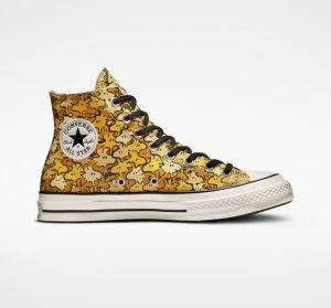 Yellow / Gold Women's Converse Peanuts Chuck 70 Canvas Shoes | VPU-982371
